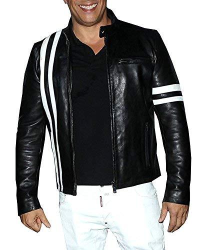 Facon - Vin diesel the fate of the furious black premiere dominic toretto leather jacket