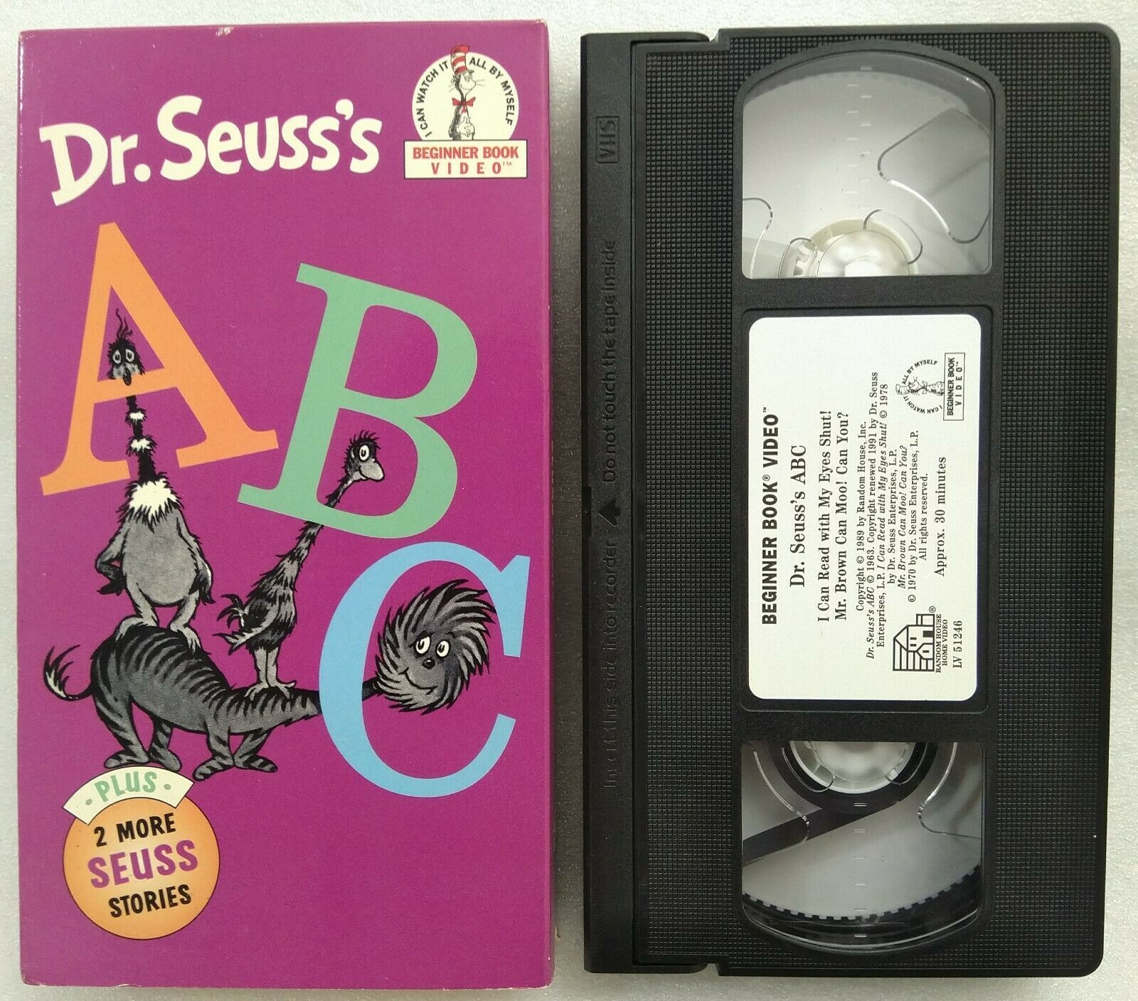 VHS Dr Seuss - Seuss’s ABC I Can Read With Eyes Shut Mr. Brown Can Moo ...