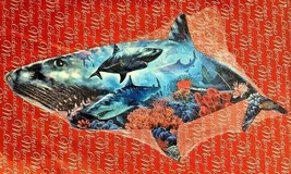 23" 3D SHARK JAWS Great White Aquarium coral reef retro style sign Steel metal - $74.25