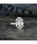 Vintage Engagement Ring 2.15Ct Emerald Cut D/VVS1 Diamond Solid 14K White Gold - $250.28