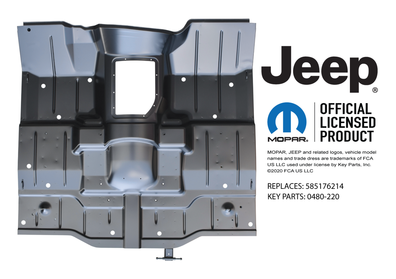 Full Floor Pan Assembly With All Supports for 8795 Jeep Wrangler YJ