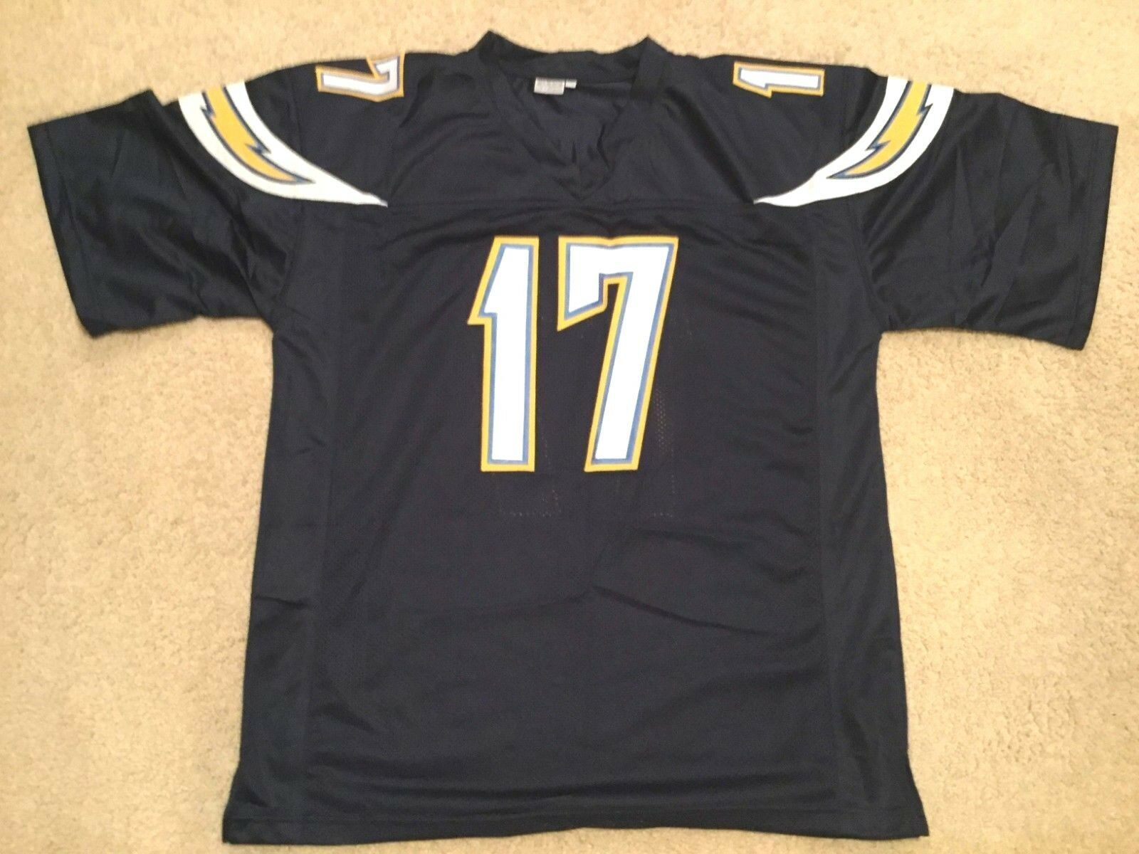 UNSIGNED CUSTOM Sewn Stitched Philip Rivers Blue Jersey - M, L, XL, 2XL ...