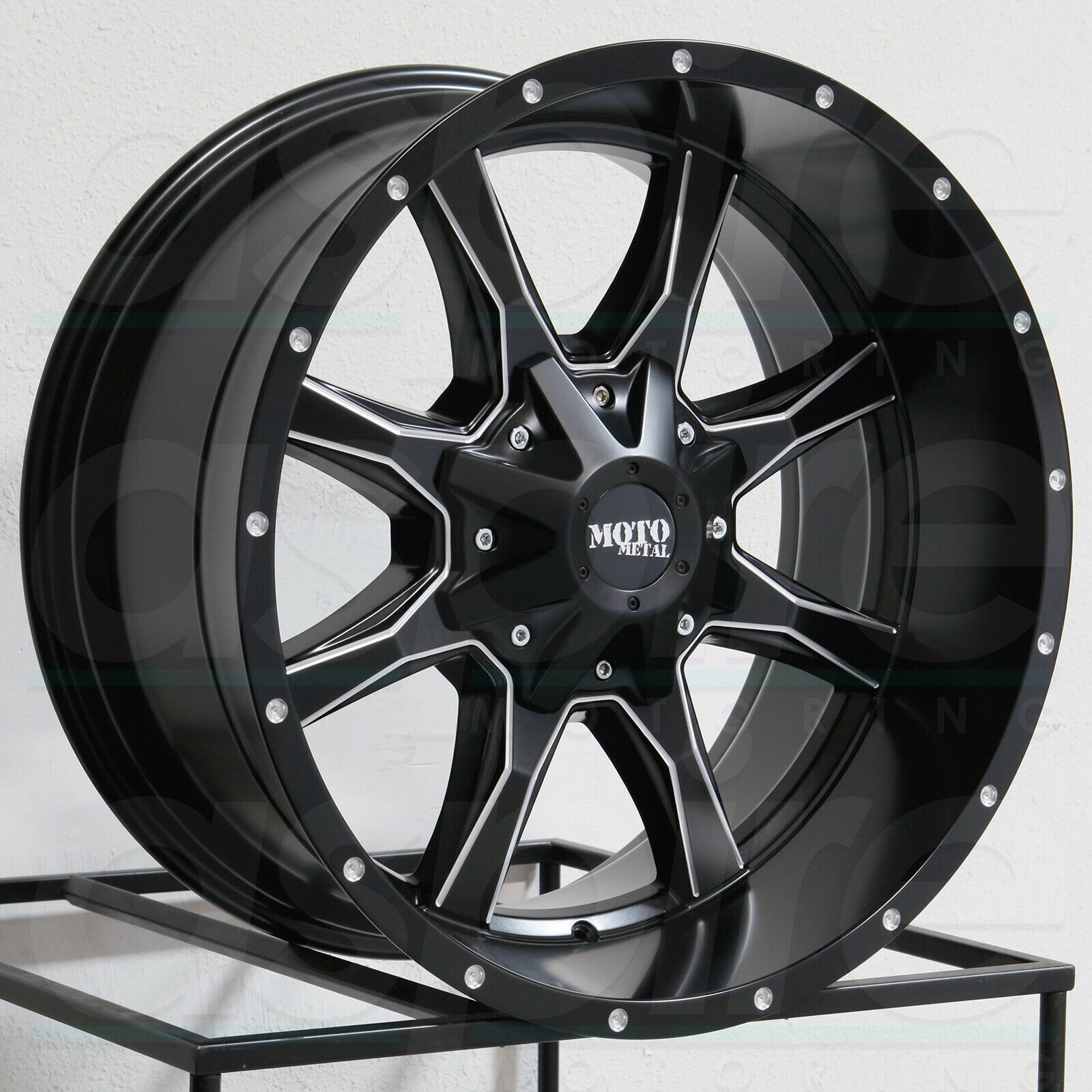 17x9 Moto Metal MO970 6x135/6x5.5 -12 Black Milled Wheels Rims Set(4 ...