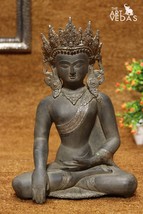 Green &amp; Golden Pure Brass Sitting Goddess Tara Figurine|36 Cm Medium Sta... - $621.38