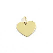 SOLID 18K YELLOW GOLD PENDANT MINI HEART, FLAT, LENGTH 8mm, 0.3 INCHES, CHARM image 1