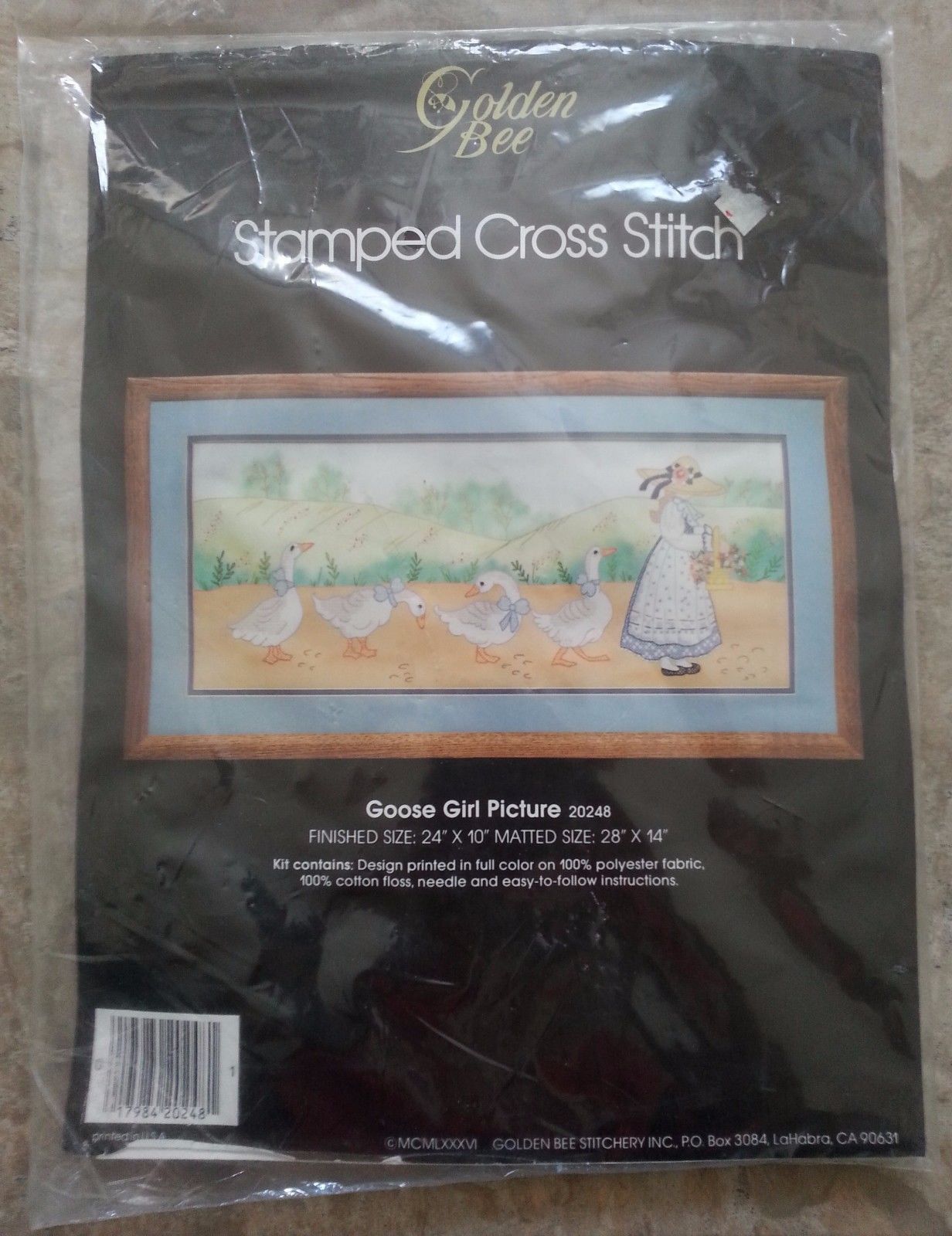 Primary image for Goose Girl Picture Cross Stitch Stamped Counted Cross-Stitch kit 24” x 10” USA