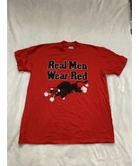 Vintage Chicago Bulls Real Men Wear Red Benny The Bull T Shirt Large 90s - $39.55