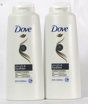 2 Bottles Dove 20.4 Oz Clarify & Hydrate Conditioner For Oil Prone Hair