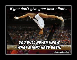 Gabby Douglas Inspirational Gymnastics Quote Poster Print Wall Art Gift - $22.99+