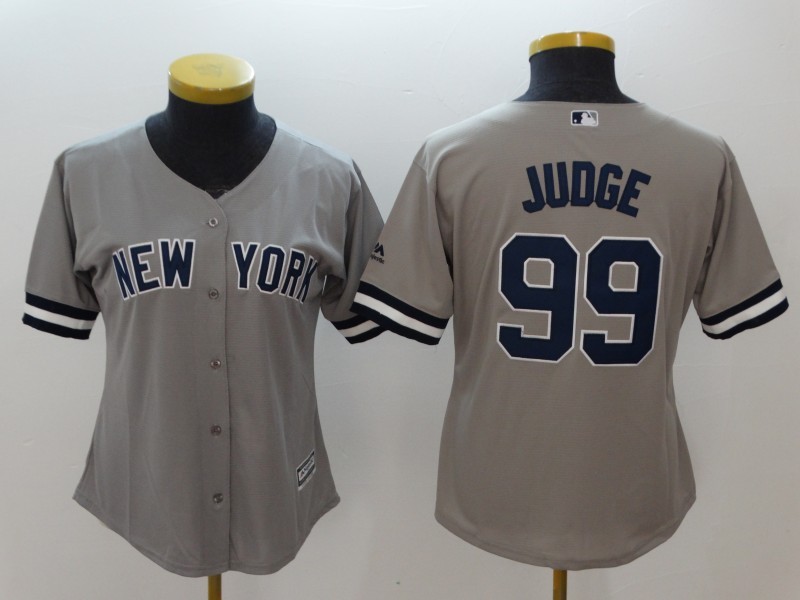 Women's New York Yankees Jerseys 99 Aaron Judge Jersey Gray Baseball