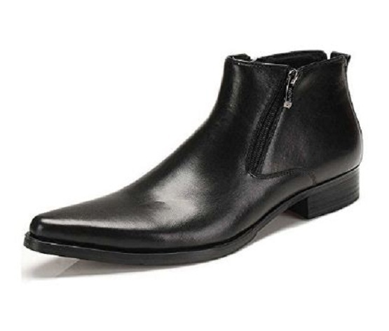 NEW Handmade Mens Pointed toe boots, Men black zipper ankle boot, Men fashion bo