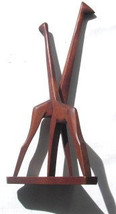 1950's Handmade Wood Sculpture "Giraffe's"  Mid Century Art by Val Robbins Signe - $299.99