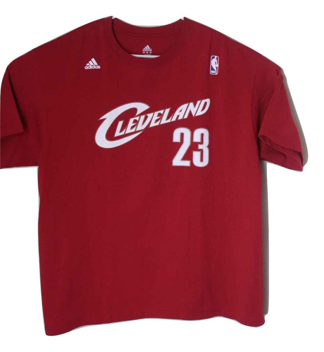 Adidas NBA Men Cleveland 23 Red and White T-Shirt - Activewear Tops