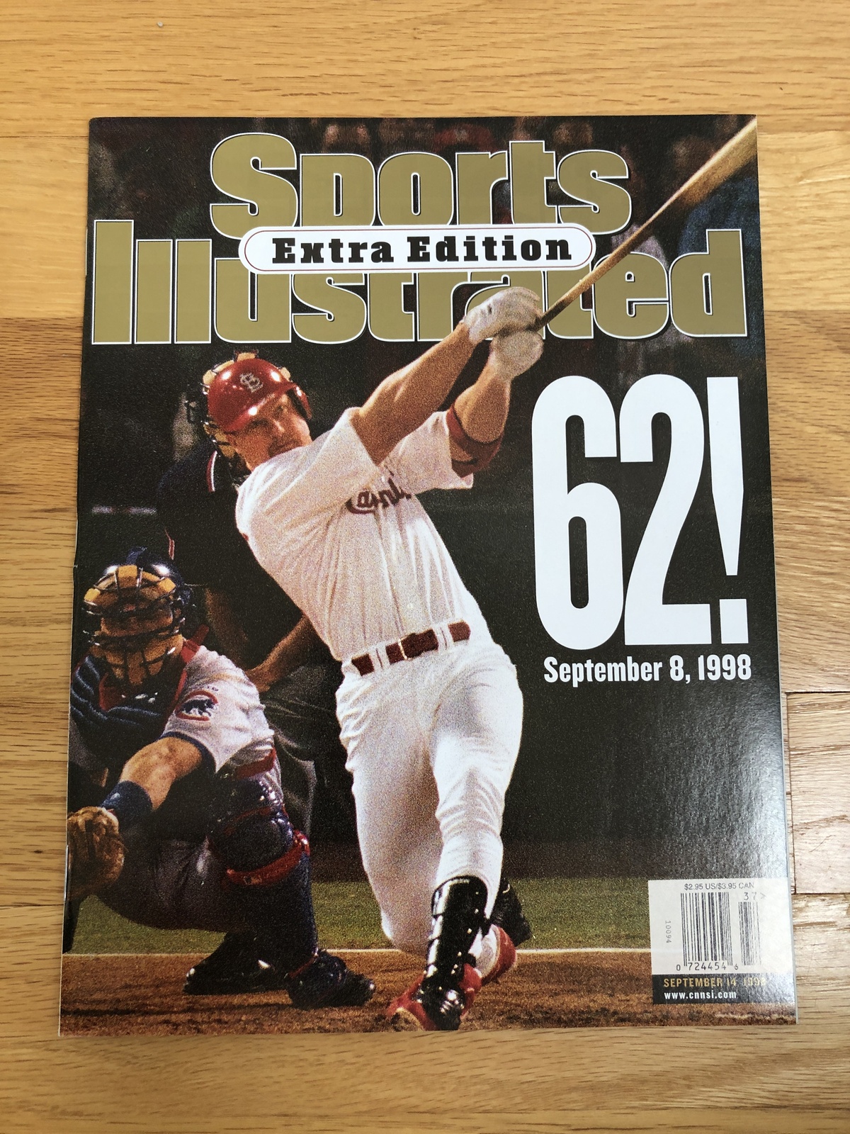 September 14 1998 Mark McGwire 62 Extra Edition Sports Illustrated NO LABEL 