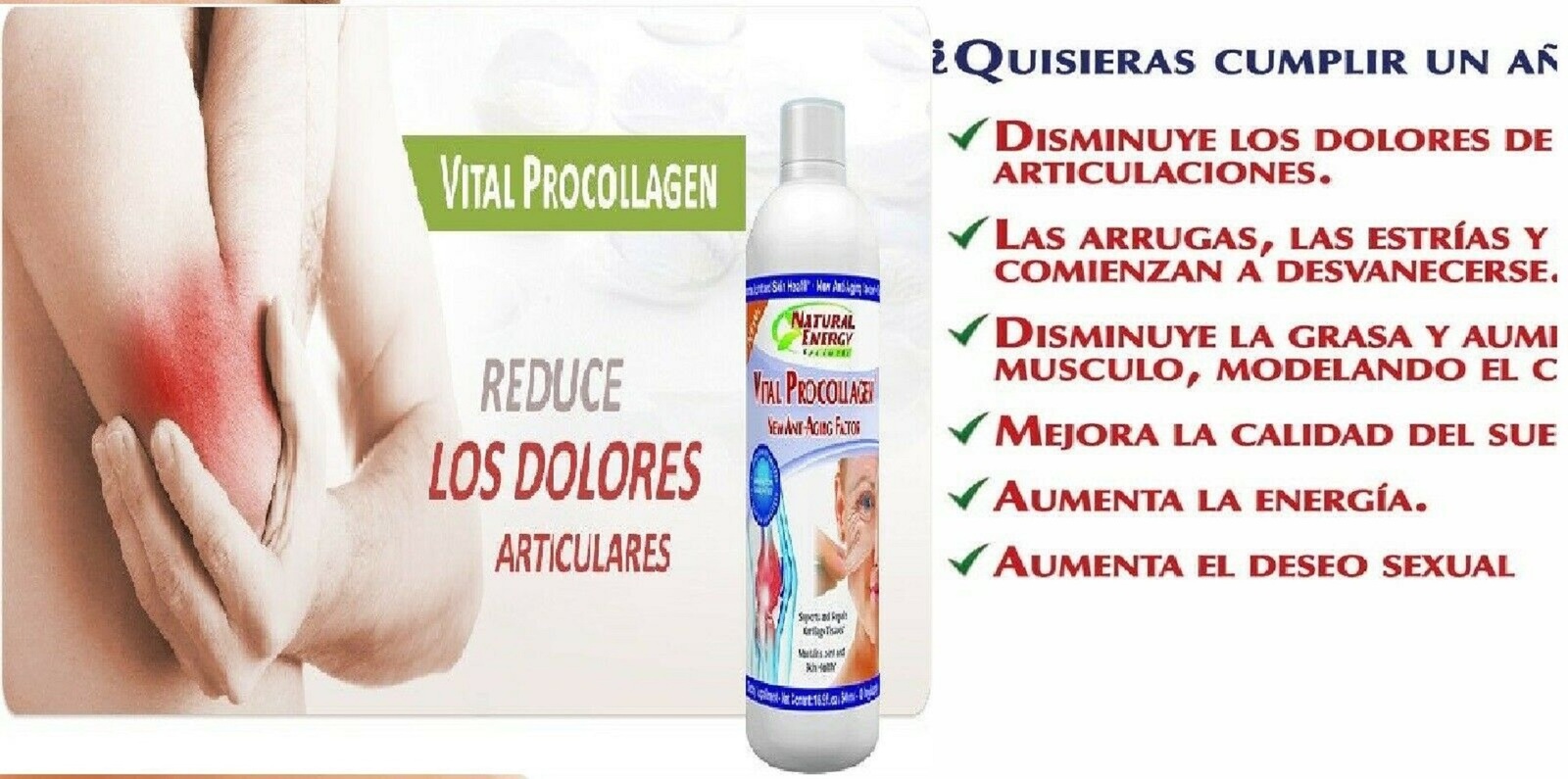 Vital Procollagen 16.9 fl oz. Natural Energy NEW LOOK/FLAVOR pro collagen