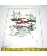 Vintage Tri-Chem Liquid Embroidery Leaf Log Cabin Started Ready to Paint - £8.01 GBP