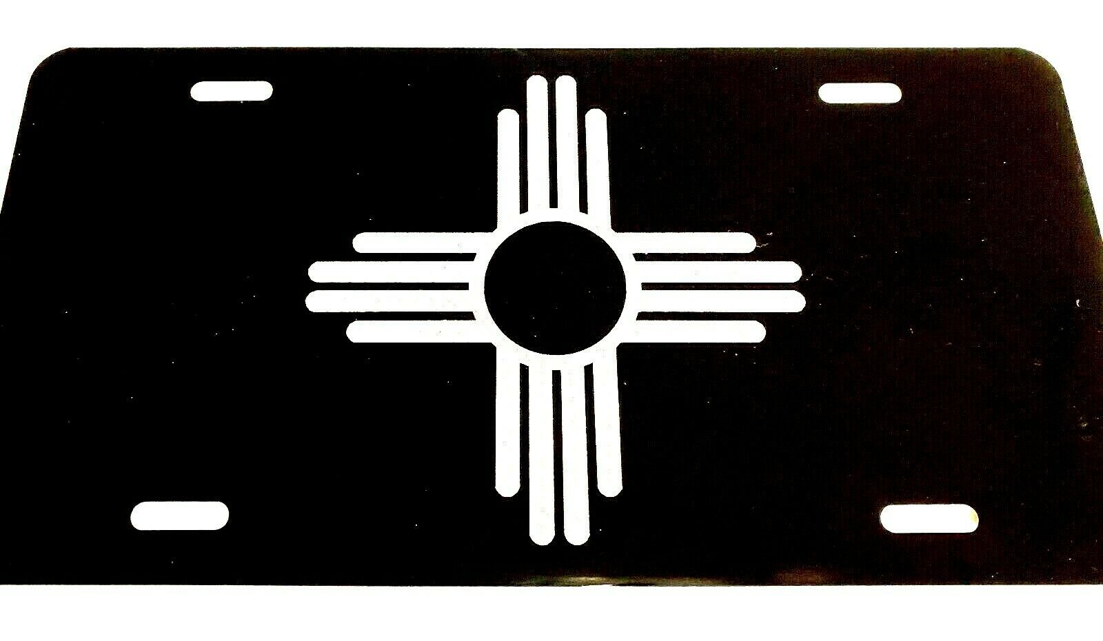 New Mexico Logo / Flag Diamond Etched Engraved Blk License Plate Tag Best Gift