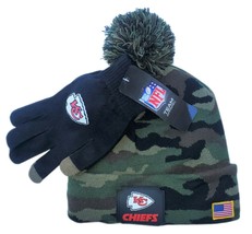Kansas City Chiefs Nfl Premium Men's Camo Cuffed Knit Winter Hat & Glove Set - $34.83