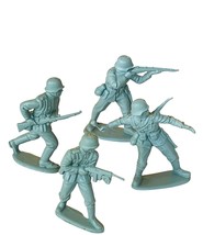 Army Men Toy Soldier plastic military figure lot WW2 marx light gray Ger... - $16.78