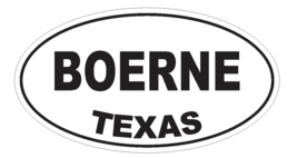 Boerne Texas Oval Bumper Sticker or Helmet Sticker D3164 Euro Oval - $1.39+