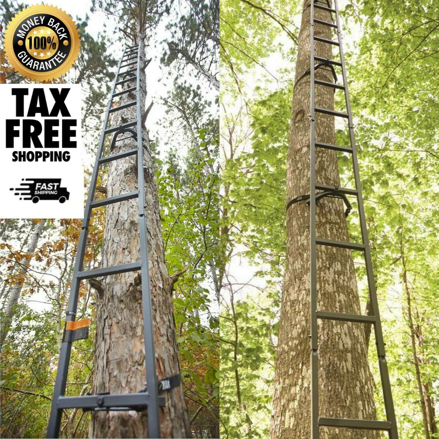 Portable Tree Stand Ladder 20" Long Steel Deer Turkey Hunter Climbing Shooting Tree Stands
