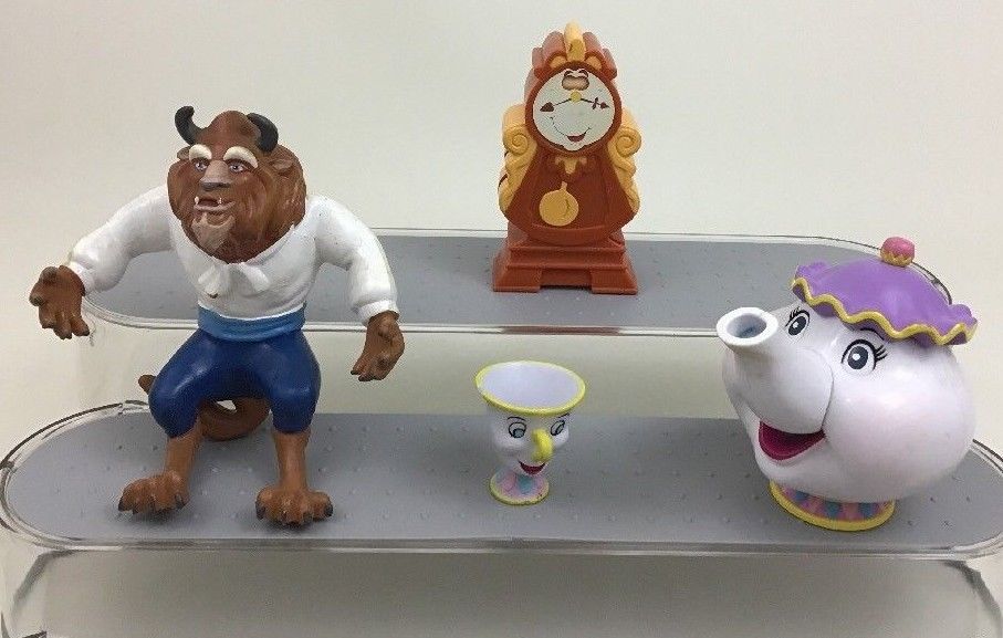 Beauty and The Beast Large Toys Lot 4pc Cogsworth Figures Disney ...