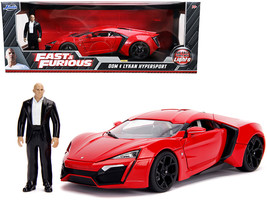 Lykan Hypersport Red with Lights and Dom Figurine \"Fast & Furious\" Movie 1/18  - $86.33