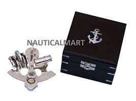 Scout's Chrome Pirate Sextant 4" with Black Rosewood Box By NauticalMart