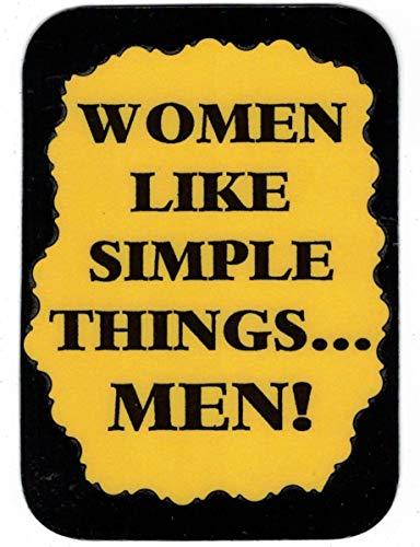 Women Like Simple Things Men 3 x 4 Love Note Humorous Sayings Pocket Card, Gre
