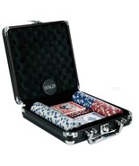 Poker Set in 8 in. x 8 in. BLACK Aluminum Case | 100pc Set - $34.99