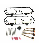 For 94-97 Ford 7.3 7.3L Powerstroke Valve Cover Gasket &amp; Glow Plugs &amp; Re... - $102.54