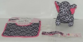 Baby Ganz Girl Pink And Black Feather Like Print Matching Gift Set image 1