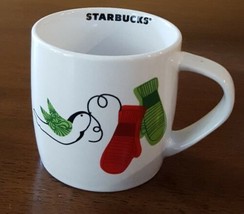 Starbucks Holiday Coffee Mug Cup 2011 Dove Mittens Love Bird 2011 Christmas - $7.91