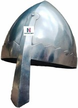 Medieval Epic Norman Nasal Helmet Head Armour Silver Medium
