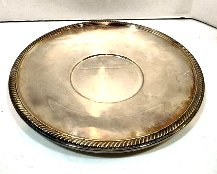 Vintage Reed And Barton Silverplate Engraved 1963 Serving Platter 1208