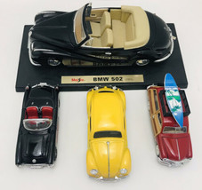 Metal Diecast Toy Car Collection Lot Of 4 Maisto BMW 502 SS VW Corvette & Wagon - $15.84