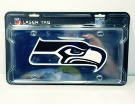 Seattle Seahawks NFL Laser Tag Durable Acrylic Mirror License Plate NEW - $19.34