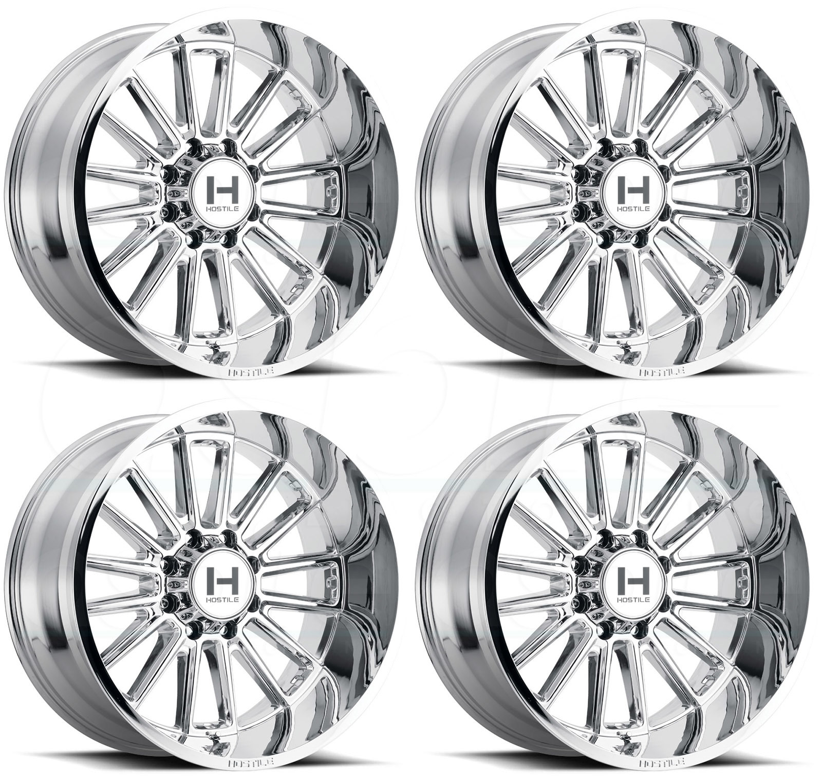 20x9 Hostile H115 Predator 8x180 0 Chrome Wheels Rims Set(4) - Wheels