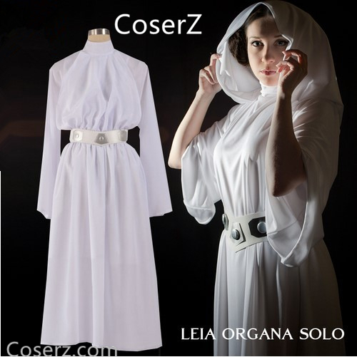 Star Wars Cosplay Princess Leia Organa Costume Dress Robe Cape Gown In Stock 