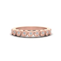 Simple Elegant Natural Diamond Eternity Band For Her Rose Gold Engagement Ring - $709.99
