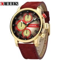 Curren New Men Watches Military Leather Wristwatch Men's Quartz Sport Watches re - $21.97