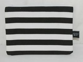 Midwest Gift CBK Three Piece Black White Canvas Zip Up Cosmetic Bag Set image 3