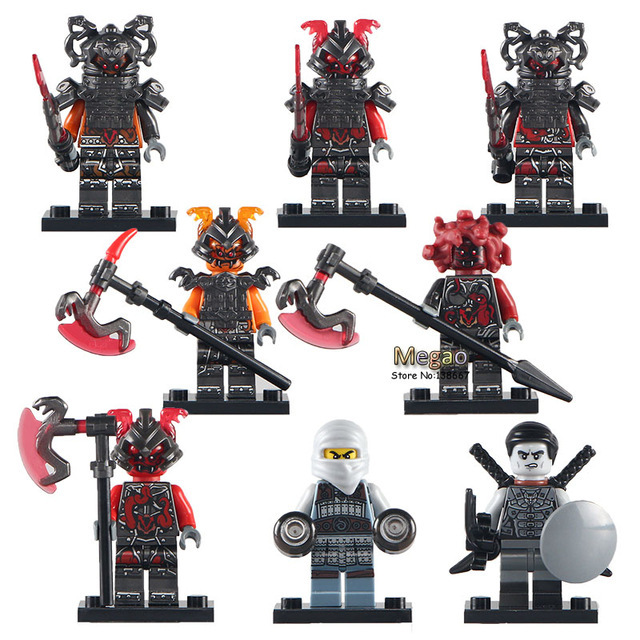 8pcs/set Ninjago Movie Vermillion warriors Machia Rivett Ash Shade ...