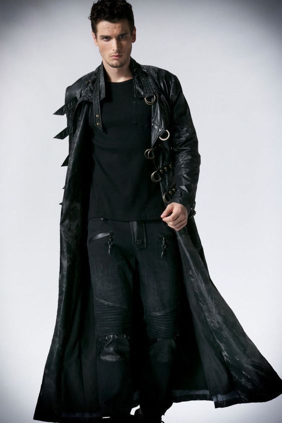 Image of MEN LEATHER COAT WINTER LONG LEATHER COAT GENUINE REAL LEATHER TRENCH COAT-UK16