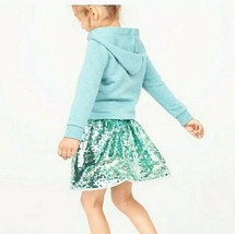 nwt H&amp;M aqua green sequin mini 9/10 girls elastic waist party skirt - $15.19