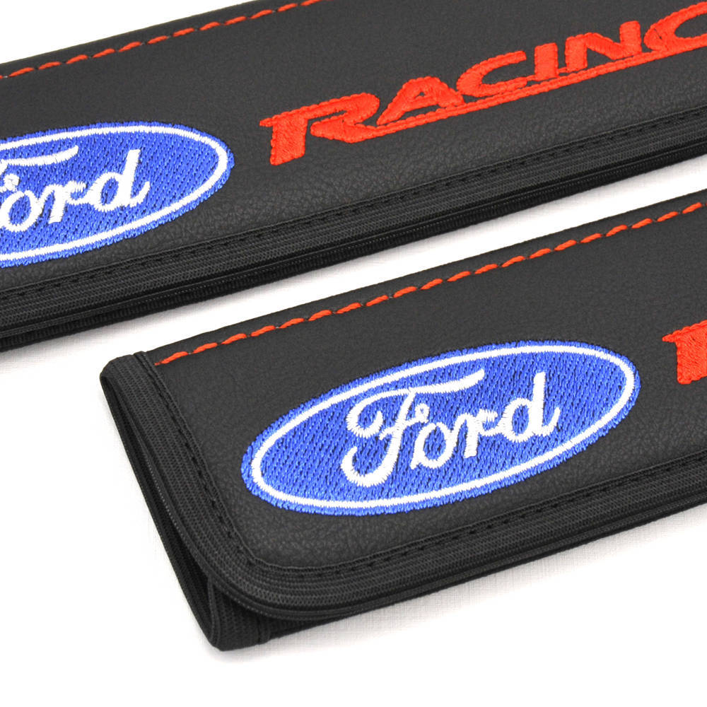 Ford Racing Seat Belt Covers Leather And 16 Similar Items Ford Racing Seat Belt Covers Leather Shoulder Pads Accessories With Emblem