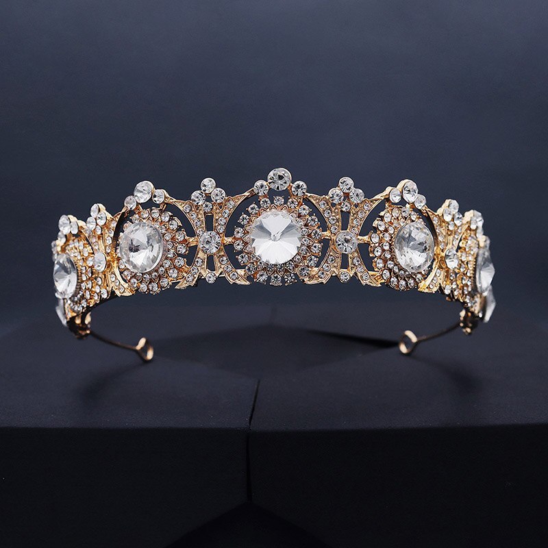 Miallo Fashion Silver Color Crystal Crown and Tiara Bridal Wedding Hair Jewelry