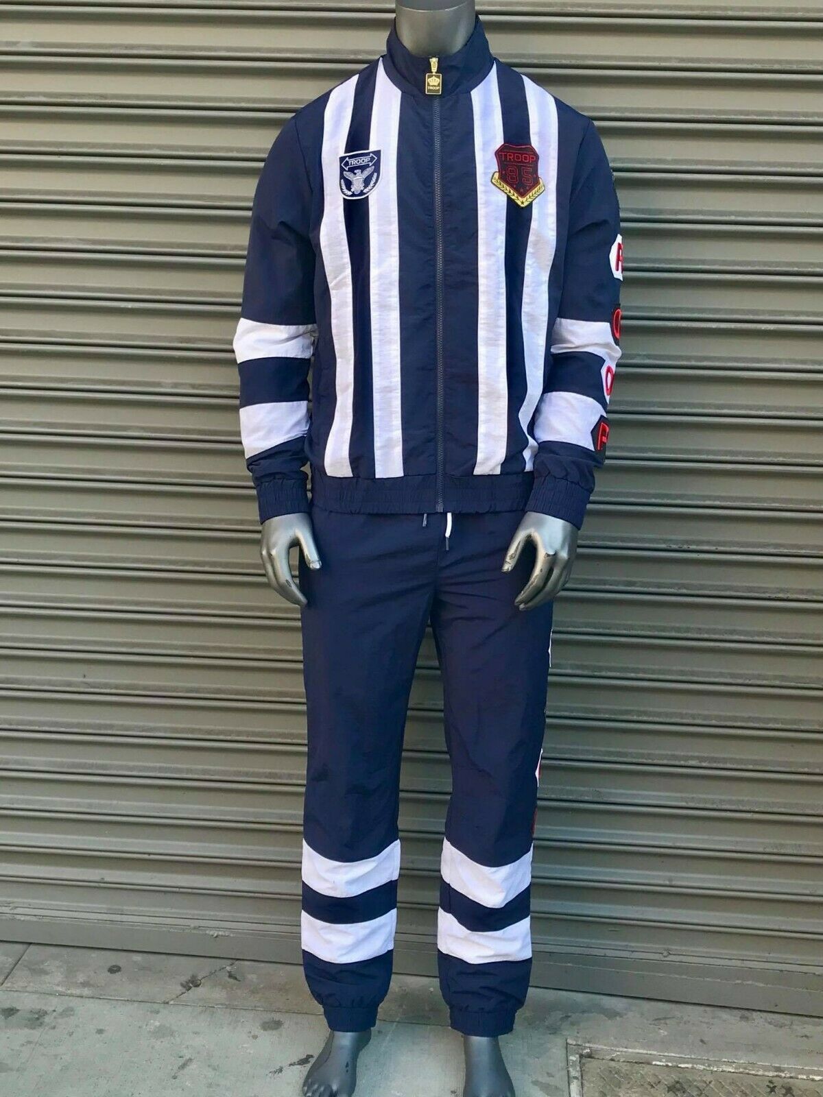 Red Men's Troop Navy White Fashion Tracksuit 
