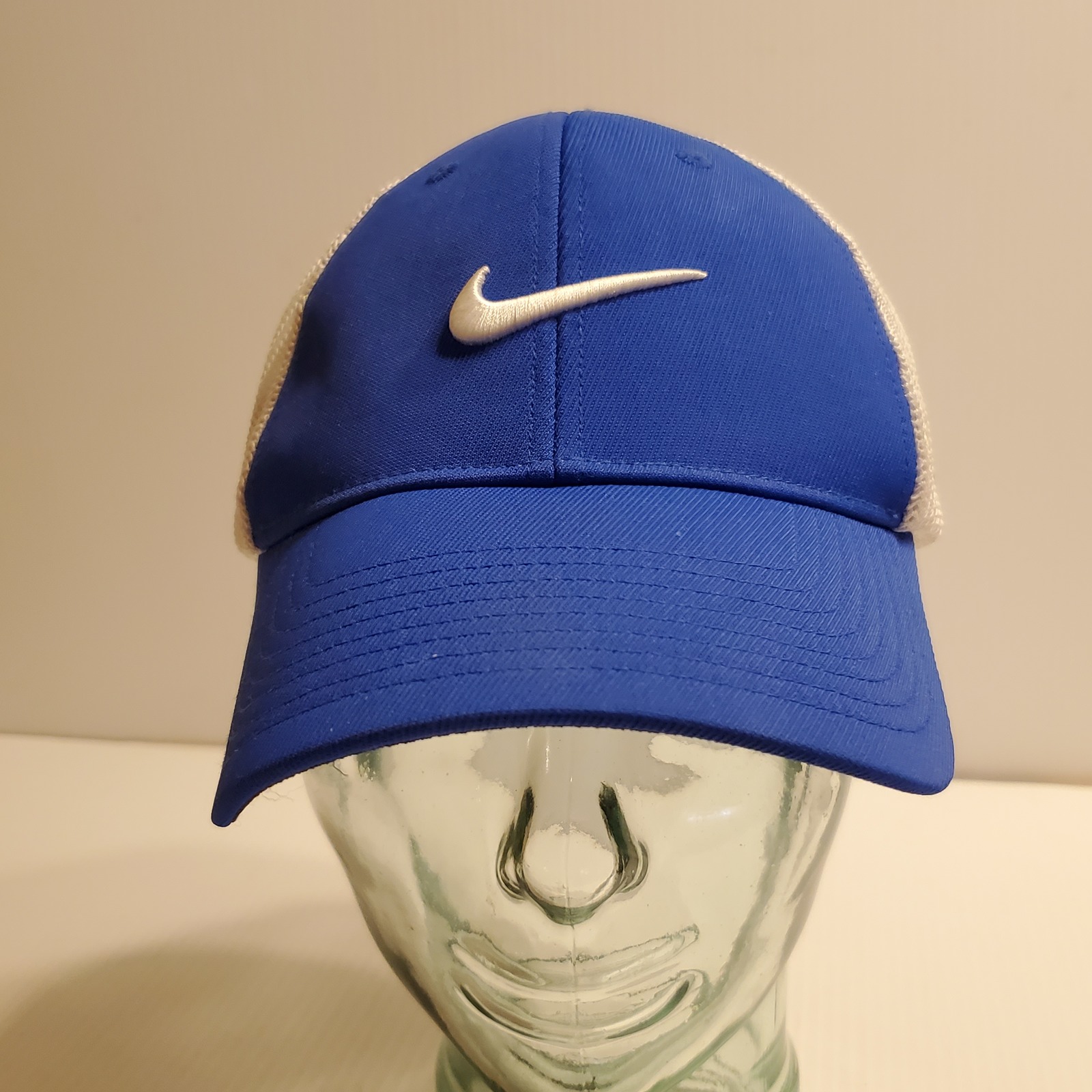 Nike Golf Mens Flex Fit Rzn Vrs Golf Ball Cap Hat M L Blue White Hats