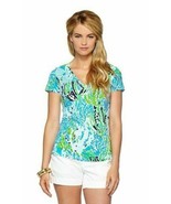 Lilly Pulitzer Sz XS Michele Top Let&#39;s Cha Cha T-Shirt V-Neck Blouse Wom... - $29.99